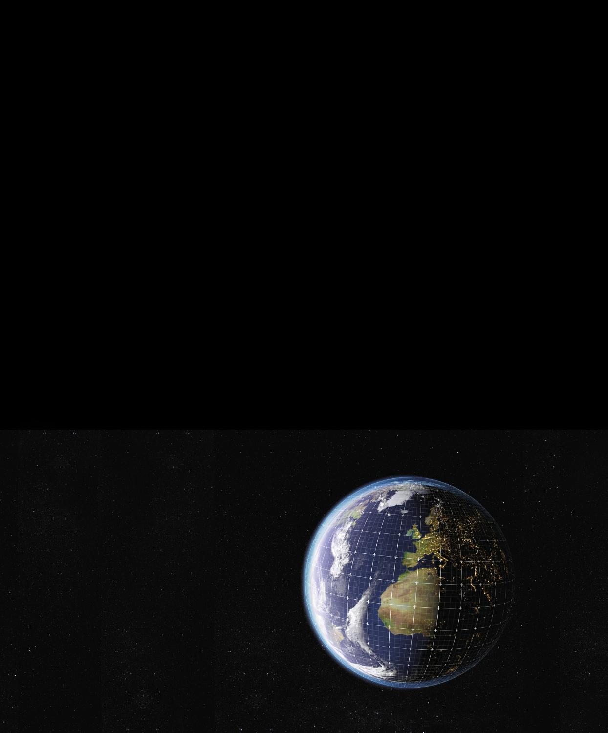 Planet Earth in the night sky